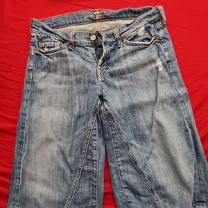 7 For All Mankind Distressed Capris Jeans